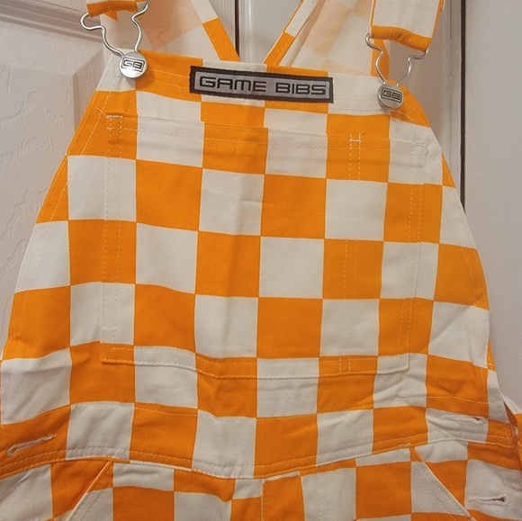 Orange & White checkerboard overalls - Picture 2 of 4